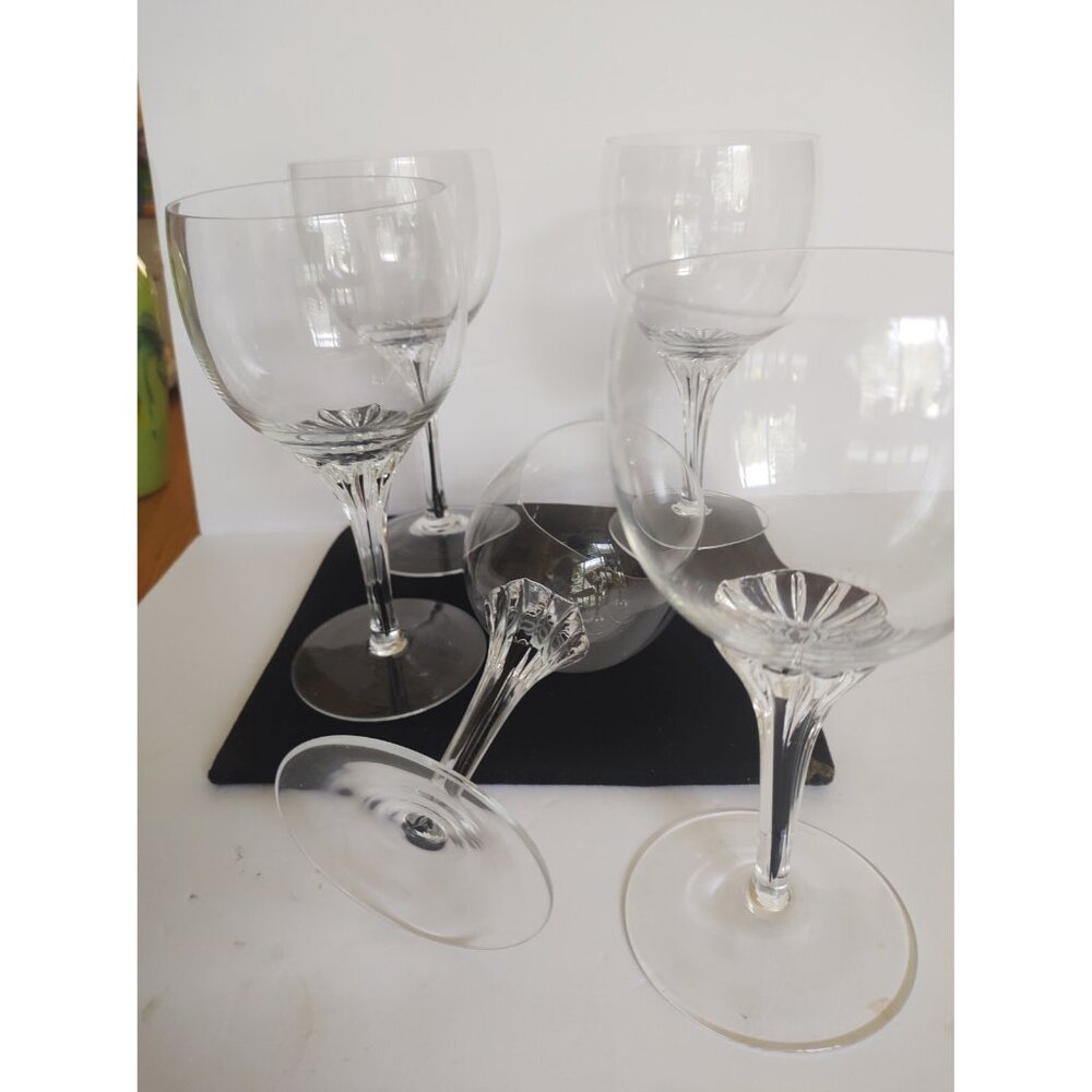 Belfor Crystal Esquisite Cordial Glasses, 6.5" Black Core Stem, Set of 5